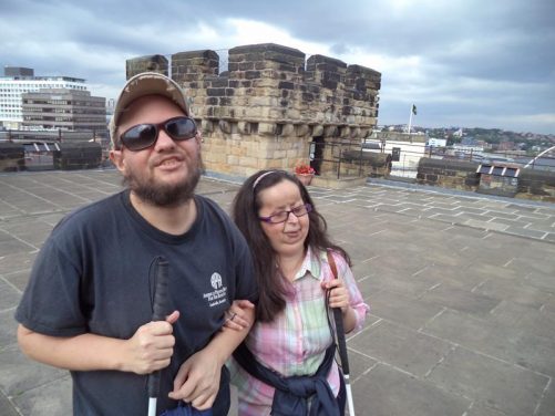 Tony and Tatiana on the roof of the medieval Castle.